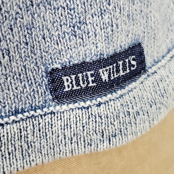 Blue Willis cowl neck knit 3/4 sleeve sweater beaded neckline Small VGUC - Picture 4 of 11